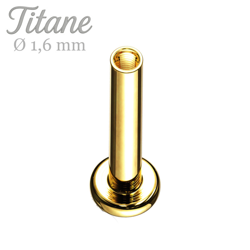 Barre labret titane américain 1.6mm doré