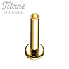 Barre labret titane américain 1.6mm doré