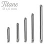 Barre de piercing barbell titane 1.6 mm - Tarawa.com