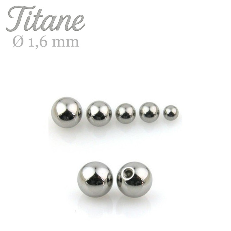 Bille de piercing 1.6 mm en titane - Tarawa.com