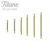 Barre de piercing barbell titane doré 1.6 mm - Tarawa.com