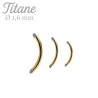 Barre de piercing Banane 1.6 mm titane anodisé couleur or - Tarawa.com