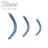 Barre de piercing Banane 1.6 mm titane anodisé bleu - Tarawa.com