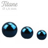 Bille de piercing 1.6 mm en titanecouleur  bleu - Tarawa.com
