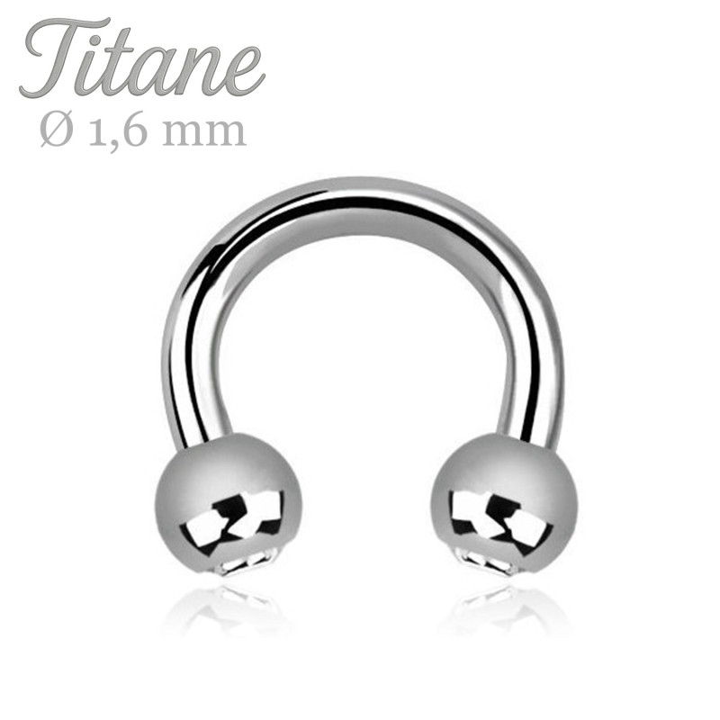 Piercing fer à cheval titane CZ