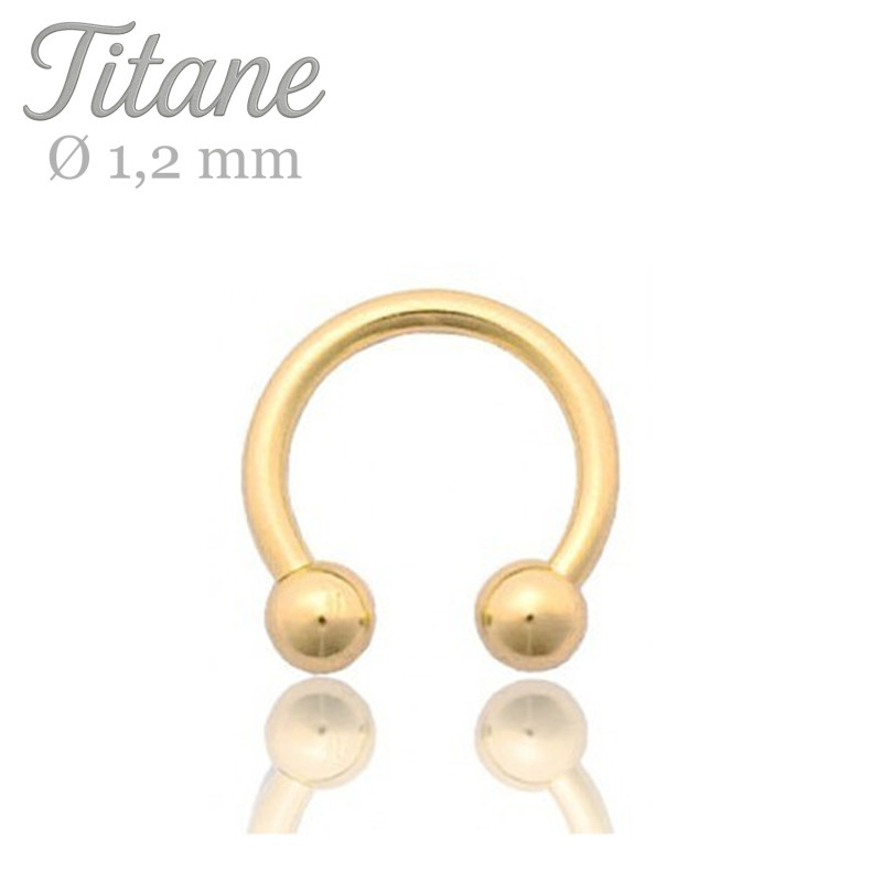 Piercing Fer à cheval 1.2 mm Titane doré