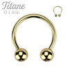 Piercing Fer à Cheval Nez Titane Doré 1mm
