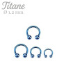 Piercing Fer à cheval 1.2 mm Titane bleu