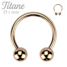 Piercing Fer à Cheval Nez Titane Or Rose 1mm