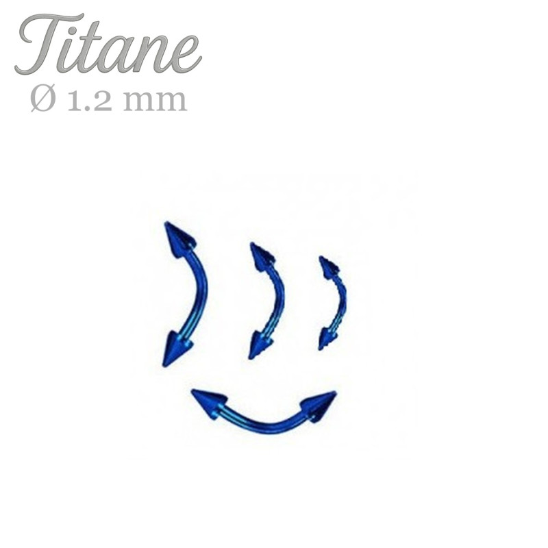 Piercing arcade titane anodisé bleu pointe spike 3mm - Tarawa.com