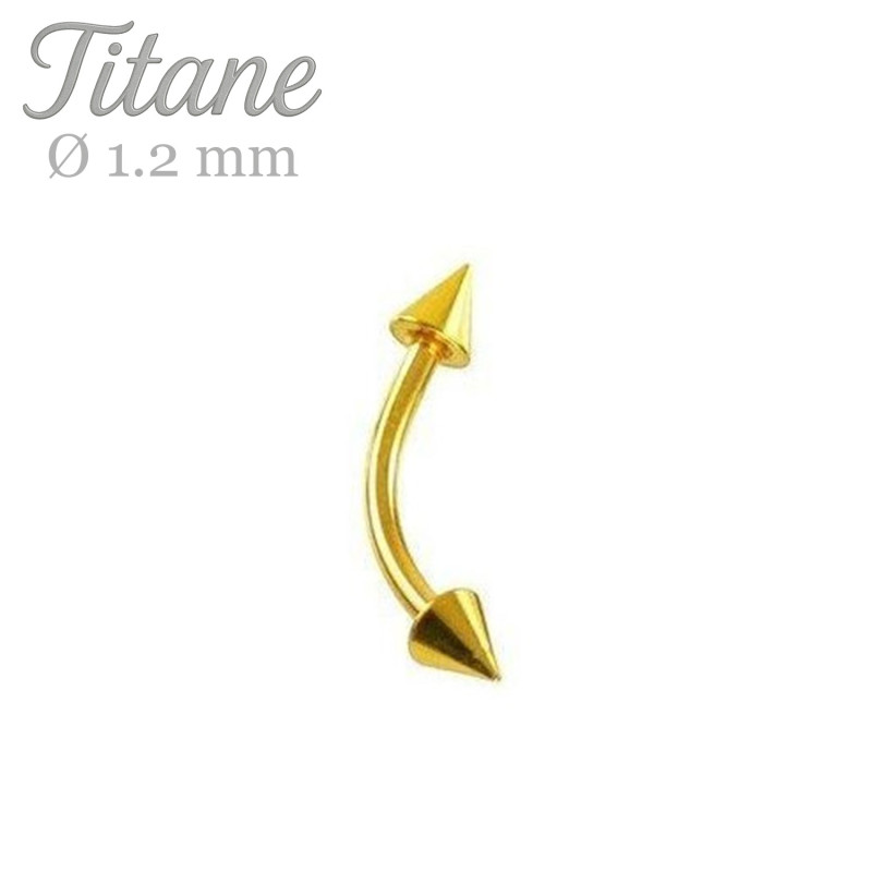 Piercing arcade titane couleur or spike 3mm - Tarawa.com