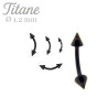 Piercing arcade titane anodisé noir spike 3mm - Tarawa.com