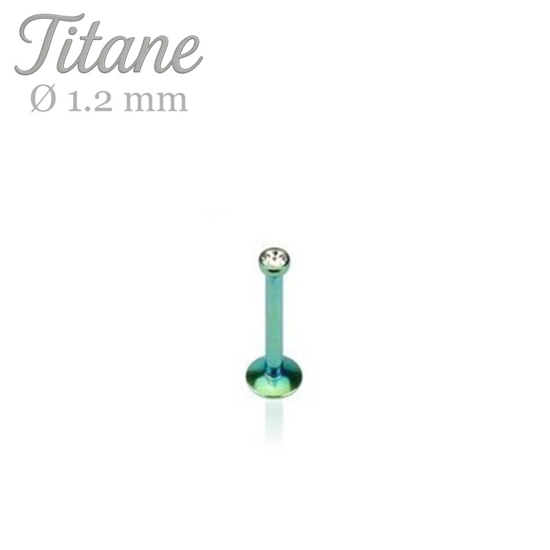 Piercing labret titane anodisé vert - Tarawa.com