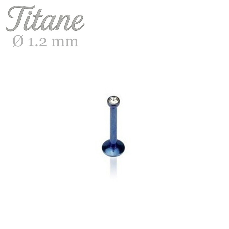Piercing labret titane anodisé Bleu - Tarawa.com