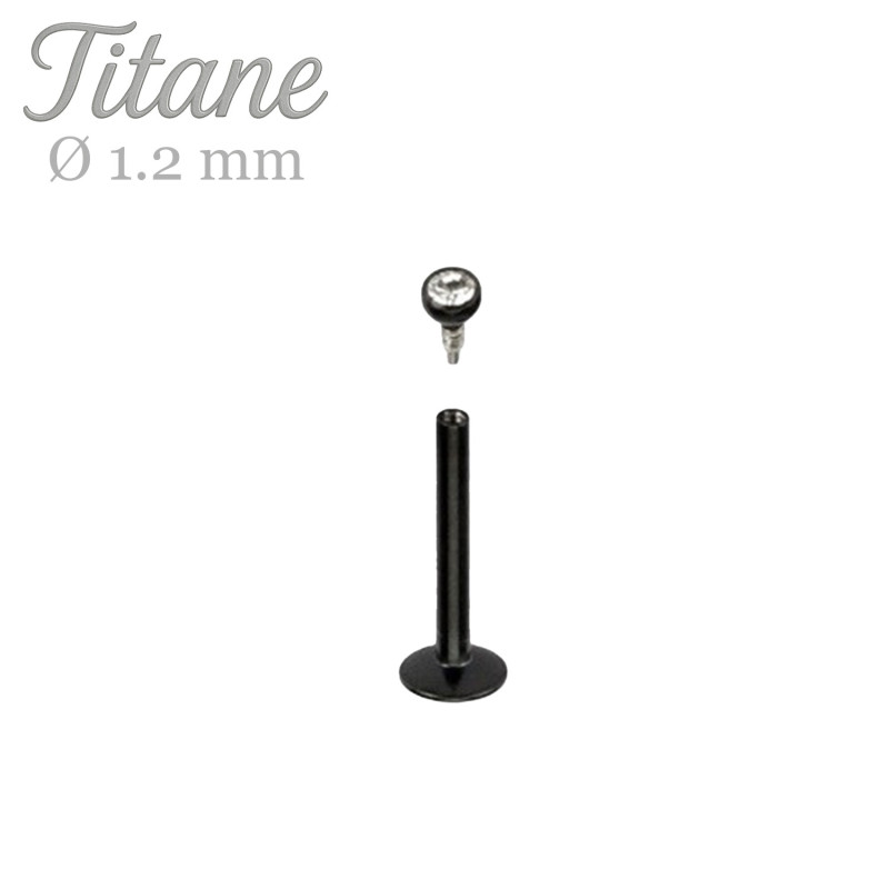 Piercng labret titane anodisé noir - Tarawa.com