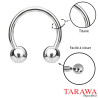 Piercing fer à cheval 1.2mm en titane bille 4mm