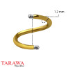 Barre de piercing spiral doré acier
