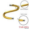 Barre de piercing spiral doré acier