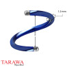 Barre de piercing spiral bleu acier