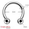 Piercing fer à cheval titane 1.6mm