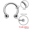 Piercing fer à cheval titane 1.6mm