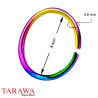 Piercing anneau nez et oreille en titane arc en ciel