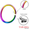 Piercing anneau nez et oreille en titane arc en ciel