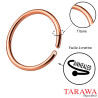 Piercing anneau nez et oreille en titane or rose