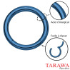 Anneau piercing nez acier bleu 0.8mm