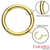 Anneau piercing nez doré - Tarawa.com