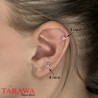 Piercing oreille gemme carré acier chirurgical