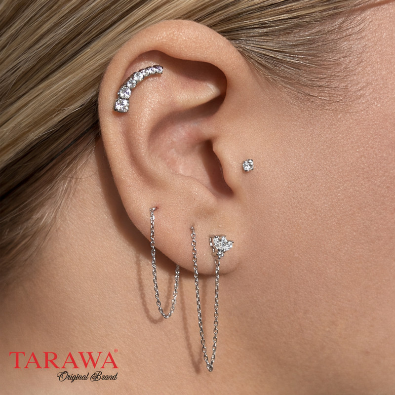 Composition oreille avec helix argenté