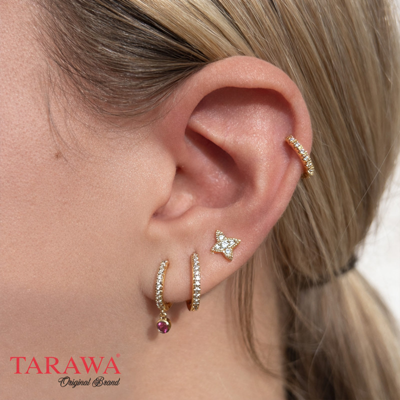 Composition d'oreille doré strass