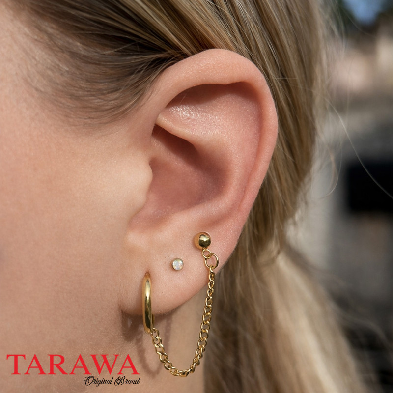 Composition lobes d'oreille doré