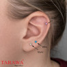 Piercing labret acier cristal carré 3 mm - Tarawa piercing