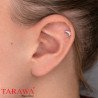 Piercing oreille lune simple en acier or rose
