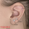 Piercing oreille gemme rond acier chirurgical