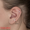 Piercing oreille gemme carré acier chirurgical