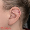 Piercing labret acier cristal étoile - Tarawa piercing