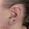 Piercing labret acier cristal carré 3 mm - Tarawa piercing