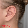 Piercing labret acier cristal carré 3 mm - Tarawa piercing