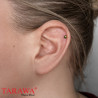 Piercing labret acier cristal carré 3 mm - Tarawa piercing