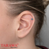Piercing labret acier cristal carré 3 mm - Tarawa piercing