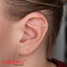 Piercing labret acier cristal carré 3 mm - Tarawa piercing