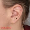 Piercing labret acier cristal carré 3 mm - Tarawa piercing
