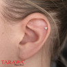 Piercing oreille en acier chirurgical avec cristal triangulaire