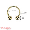 Piercing Fer à Cheval Nez Titane Doré 1mm
