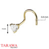 Piercing nez en or cristal coeur - Piercing de nez