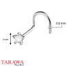 Piercing nez courbé or blanc cristal étoile - Tarawa piercing