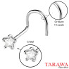Piercing nez courbé or blanc cristal étoile - Tarawa piercing